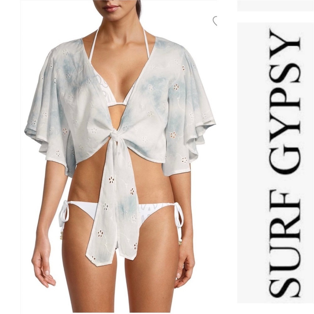 NWOT Surf Gypsy TieDye Tie Front CoverUp Top m